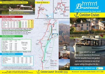 Coniston Cruises - Days Out Leaflets