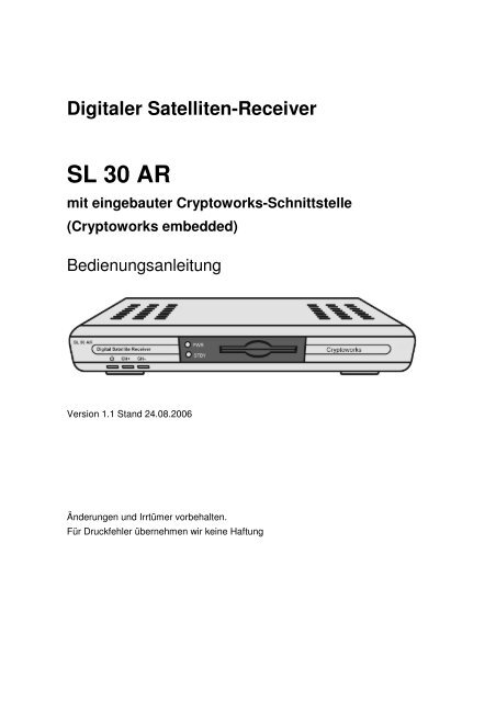 Comag Sl 30 Hdmi Usb Software Update Digitaler Satelliten-Receiver SL 30 AR - Comag
