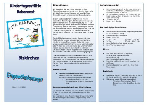 Eingewöhnungskonzept