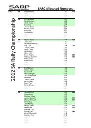 2012 SARC Allocated Numbers v1 - SARally.com.au