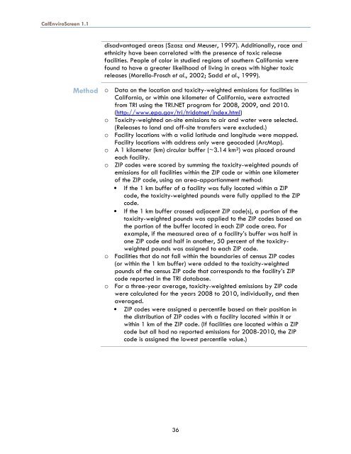 CalEnviroscreen Version 1.1 - OEHHA - State of California