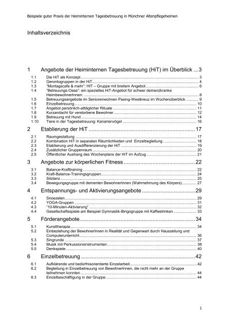 Angebote der Heiminternen Tagesbetreuung (HiT ... - IPP MÃ¼nchen