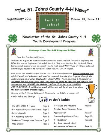 4-h clover awards - St. Johns County Extension Office - University of ...