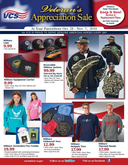 At Your PatriotStore Oct. 28 - Veterans Canteen Service