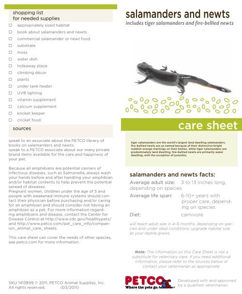 Salamander & Newts Petco