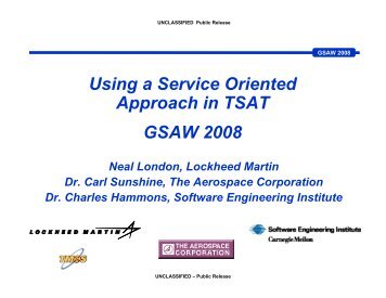 Using a Service-Oriented Approach in TSAT - Software Engineering ...