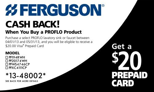 Print Your Proflo Mail In Rebate Form Ferguson Enterprises Inc 
