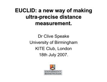 EUCLID: a new way of making ultra-precise distance measurement.
