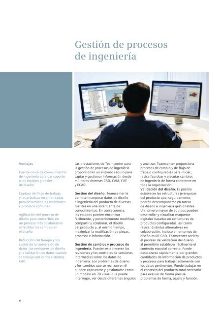 Teamcenter Overview Brochure (Spanish) - Siemens PLM Software