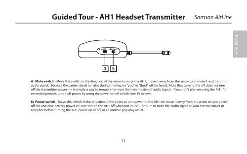 Guided Tour - AH1 Headset Transmitter - Samson