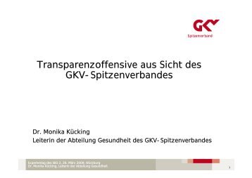 Transparenzoffensive aus Sicht des GKV ... - MDK Bayern