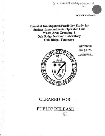 Remedial Investigation/Feasability Study for Surface Impoundments ...