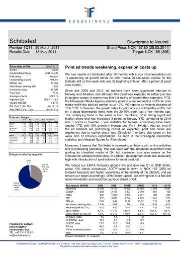 Schibsted - Fondsfinans