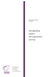 Sikringskatalog Kapitel 4 F&P Registrering - Forsikring & Pension