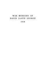 WAR MEMOIRS OF DAVID LLOYD GEORGE 1918