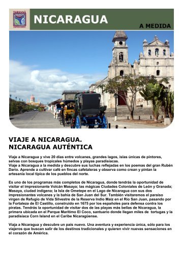 VIAJE A NICARAGUA. NICARAGUA AUTÉNTICA - Viajes Tarannà