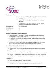 Retail Assistant Job Description - Southampton University Students ...