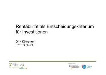 RentabilitÃ¤t als Entscheidungskriterium fÃ¼r ... - RETS Project