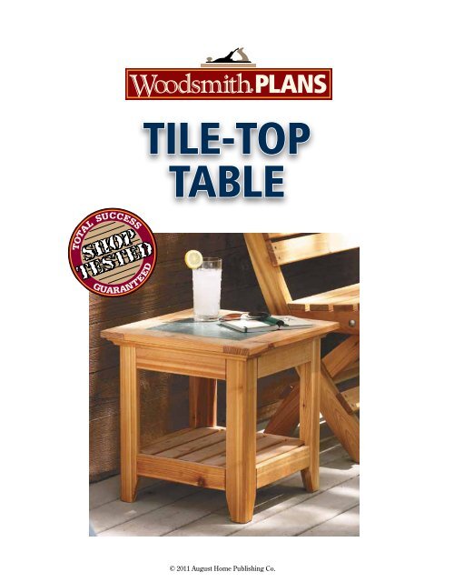 tiletop table Woodsmith Shop