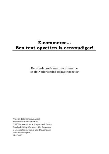 E-commerce… Een tent opzetten is eenvoudiger! - Nhtv