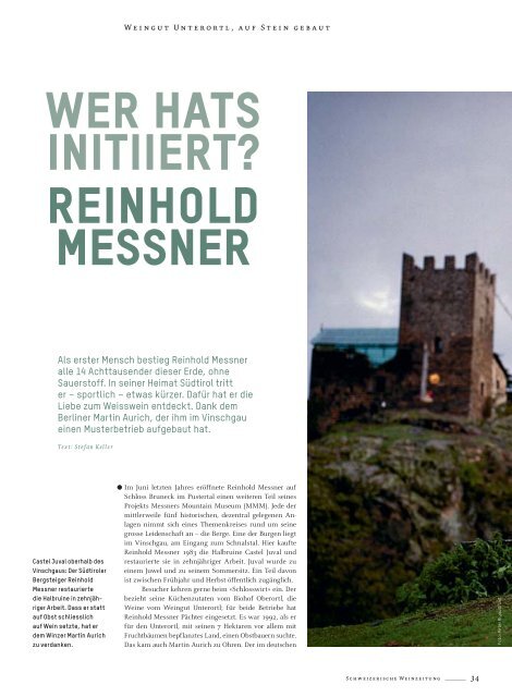 Reinhold Messner - Schweizerische Weinzeitung