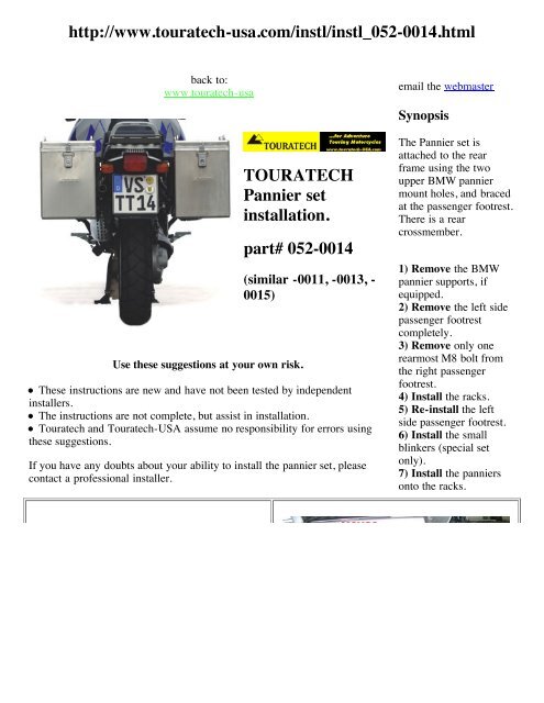 Installation (pdf) - Touratech-USA