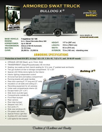 ARMORED SWAT TRUCK - Alpine Armoring Inc.