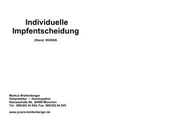 Individuelle Impfentscheidung - Markus Breitenberger