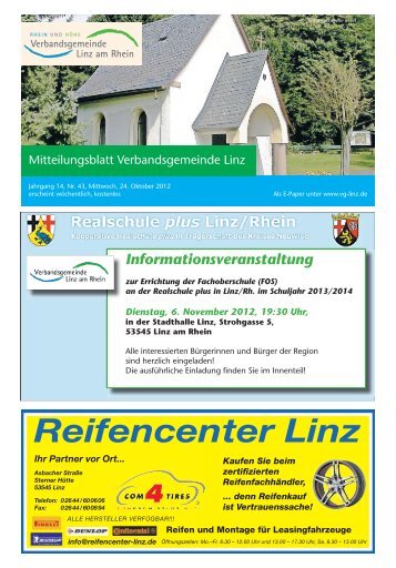 Ausgabe Nr. 43 vom 24.10.2012 - Verbandsgemeindeverwaltung ...