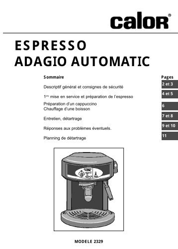 Mode d'emploi Autre Adagio - Calor