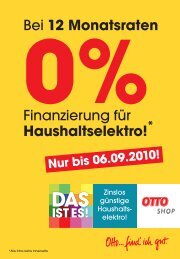 Bei 12 Monatsraten Finanzierung fÃ¼r Haushaltselektro! * 6475 - Otto