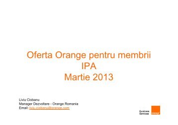 Oferta Orange IPA - Martie 2013 - TELEFOANE SI ... - IPA Romania