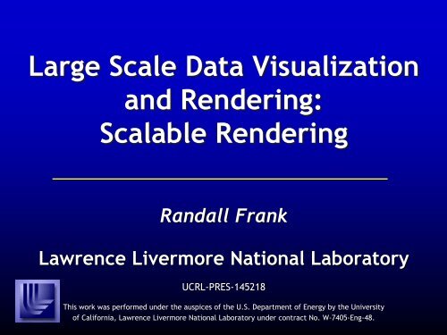 Large Scale Data Visualization and Rendering - Computation ...