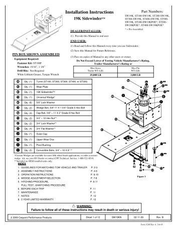 Installation Instructions - American RV Company