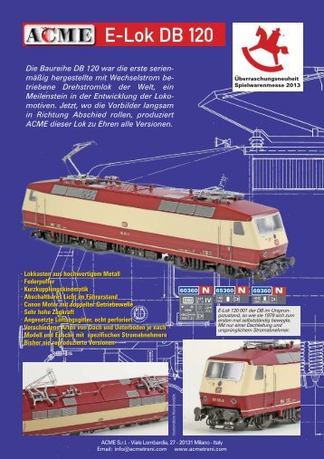 ACME Neuheit 2013 DB BR 120 - Menzels Lokschuppen