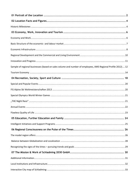 Location Brochure Economic Region Schladming 2014