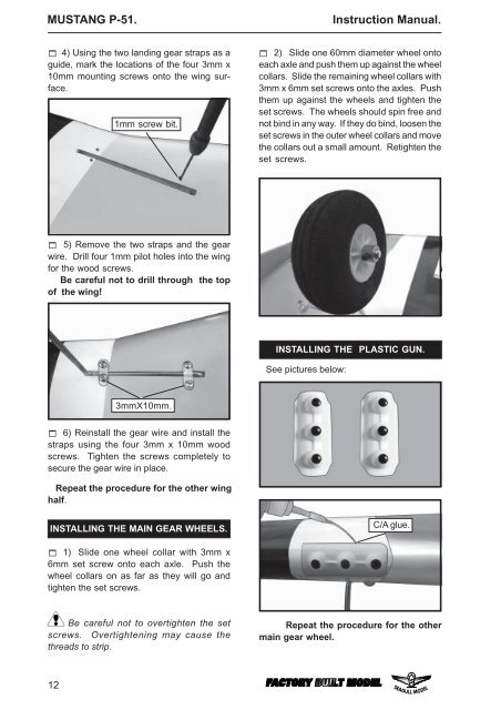 Download Seagull Mustang Instruction Manual - Green Hobby ...