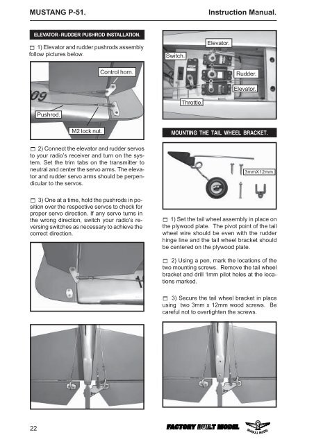 Download Seagull Mustang Instruction Manual - Green Hobby ...