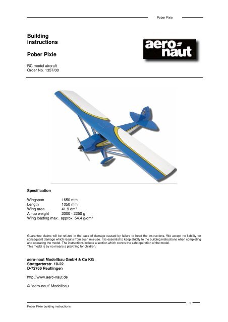 Building instructions Pober Pixie - aero-naut Modellbau