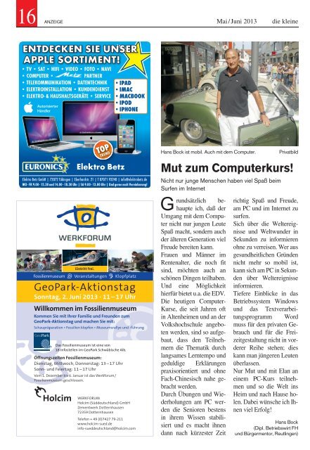 Die aktuelle Ausgabe Mai / Juni 2013 hier als Download (pdf).