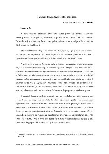 TucumÃ¡n Arde - XXVI SimpÃ³sio Nacional de HistÃ³ria