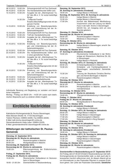 Einweihung Gedenktafel an der Turnhalle der ... - Stadt Altentreptow