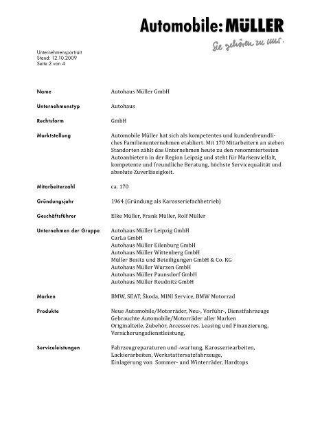 Pressematerial (PDF, ca. 1 MB) - Automobile MÃƒÂ¼ller