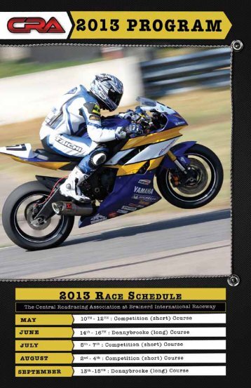 2013 CRA Season Program - Central Roadracing Association