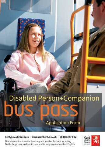 Disabled Person+Companion Bus Pass Application Form
