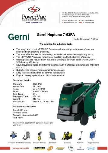 Gerni Neptune 7-63FA Brochure