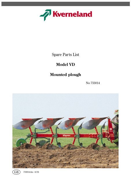 Spare Parts List Model VD Mounted plough - Hjallerup ...