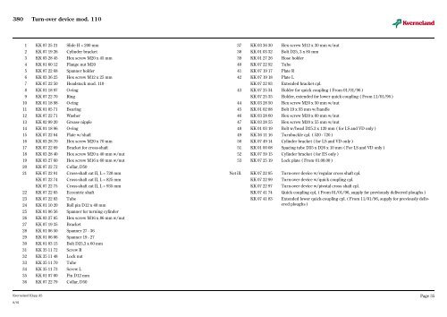 Spare Parts List Model VD Mounted plough - Hjallerup ...