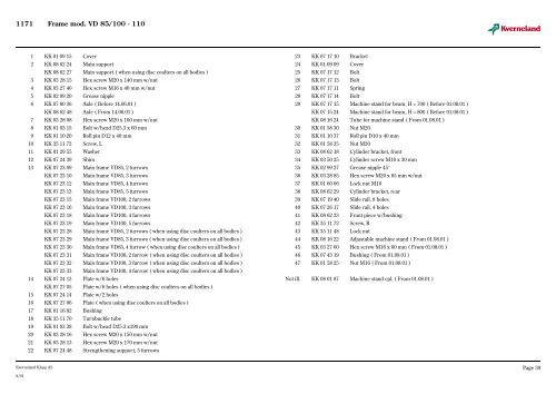 Spare Parts List Model VD Mounted plough - Hjallerup ...