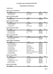 Ergebnisliste nach Klassen Jedermann 26. Stadtwerke-Europalauf ...